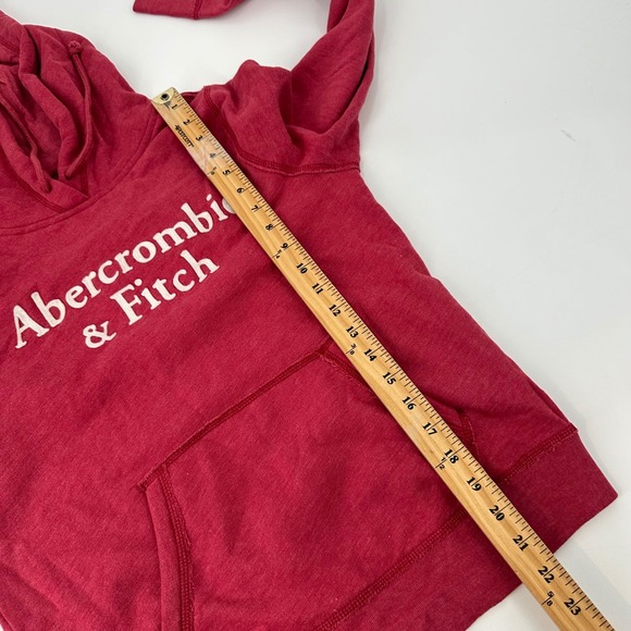 Abercrombie & Fitch Hoodie Womens Small Red Logo‎ Pullover Sweatshirt Soft AF - Picture 4 of 10